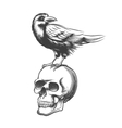 Evil crow hand drawn Black Evil crow hand drawn Black vector image