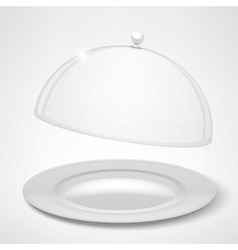Food tray restaurant cloche vector image