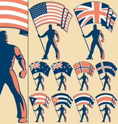 Flag bearer 2 vector image