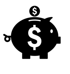 Piggy bank icon silhouette saving money symbol vector image