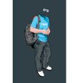 Young man with a backpack vector image
