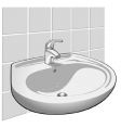 Single lever sink mixer vector image