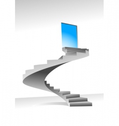 Stairs and shine door vector image