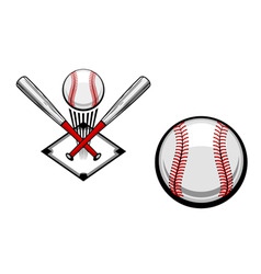 Baseball emblems set for sports design or mascot vector image