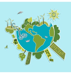 Green World ecologic elements vector image