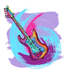 Electric guitar background vector image