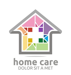 Home care healthy rainbow symbol buildings Home care healthy rainbow symbol buildings vector image