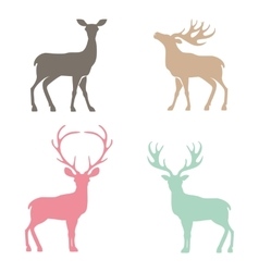 Various silhouettes of deer vector image