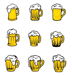 Set of beer glasses vector image