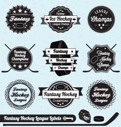Fantasy Hockey League Champions Labels vector image