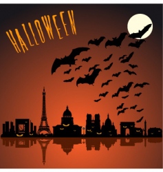 Paris Halloween silhouette vector image