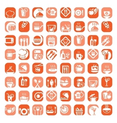 Big color kitchen icons set vector image