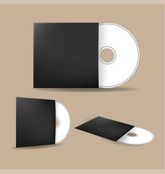 Cd cover disk mock up template vector image