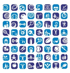 Big color sports icons set vector image
