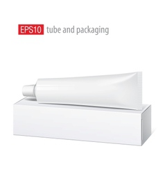 Realistic white tube and packaging vector image