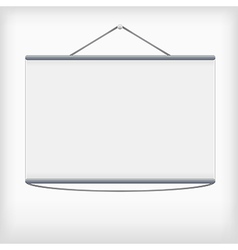 White projection screen hanging from wall vector image