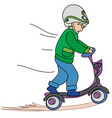 Little boy ride on scooter Little boy ride on scooter vector image