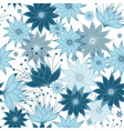 Seamless white-blue floral pattern vector image