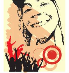 Crowd raving vector image