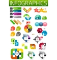 Set of colorful flat paper infographic design vector image