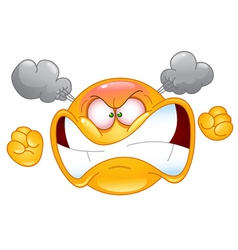 Furious emoticon vector image