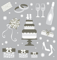Wedding set vector image