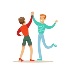 Happy Best Friends Giving Each Other High Five vector image