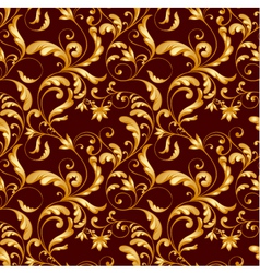 Tiling flower texture gold vector image