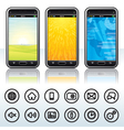 Smartphone with Contour Icons vector image