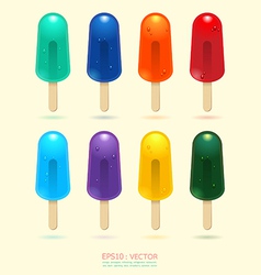 Colorful fruite popsicles isolated vector image