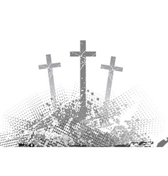Abstract golgotha with three cross vector image