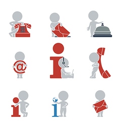 Flat people contacts and Information vector image