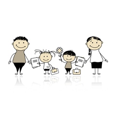 Back to school children vector image
