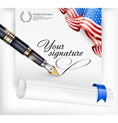 American blank and pen vector image