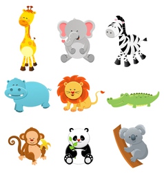 Collection of Safari Animals vector image