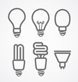 Light lamps icon collection vector image