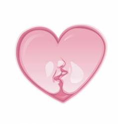 Heart kiss vector image