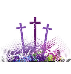 Three cross on the color hill vector image