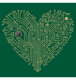 Motherboard computer heart vector image