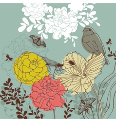 Lovely floral card vector image