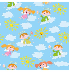 Pattern angels and suns vector image