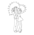 Couple in love Valentines Day Hearts vector image