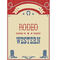 American cowboy rodeo poster for text vector image