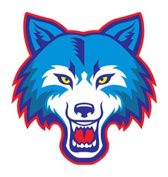 Angry wolf head mascot vector image