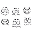 Cartoon comics faces set vector image