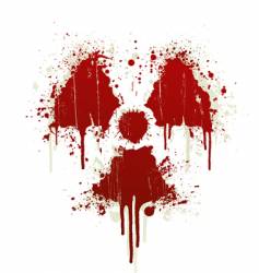 Radioactive symbol blood splatter vector image