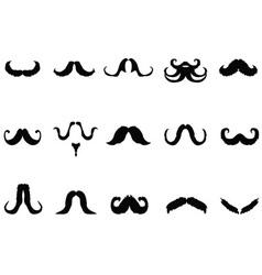 Black mustaches set vector image