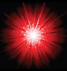 Red star burst vector image