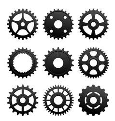 Pinions and gears set vector image