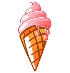 Fresh ice cream cone vector image